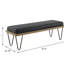 Banc rembourré bleu foncé et noir