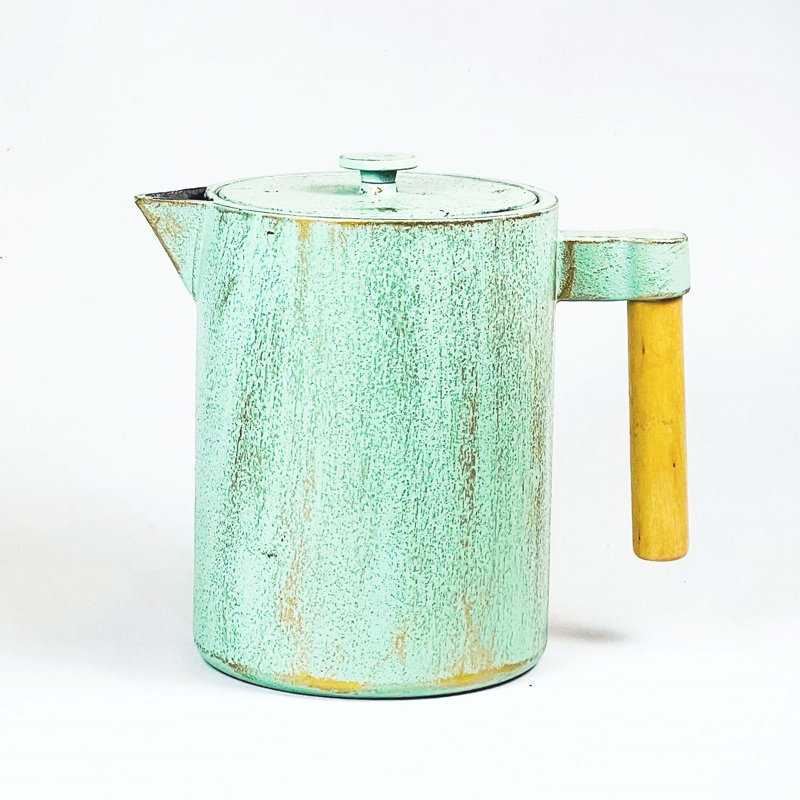 August Grove Stricklin 1.2ml No Pattern Teapot, Mint/Yellow