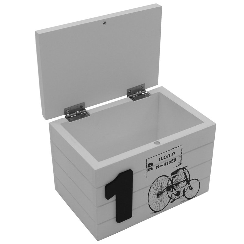 Boîte de rangement pour bicyclette en bois manufacturé