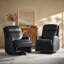 Ensemble de 2 fauteuils inclinables pivotants en cuir véritable Hugh-1225238403