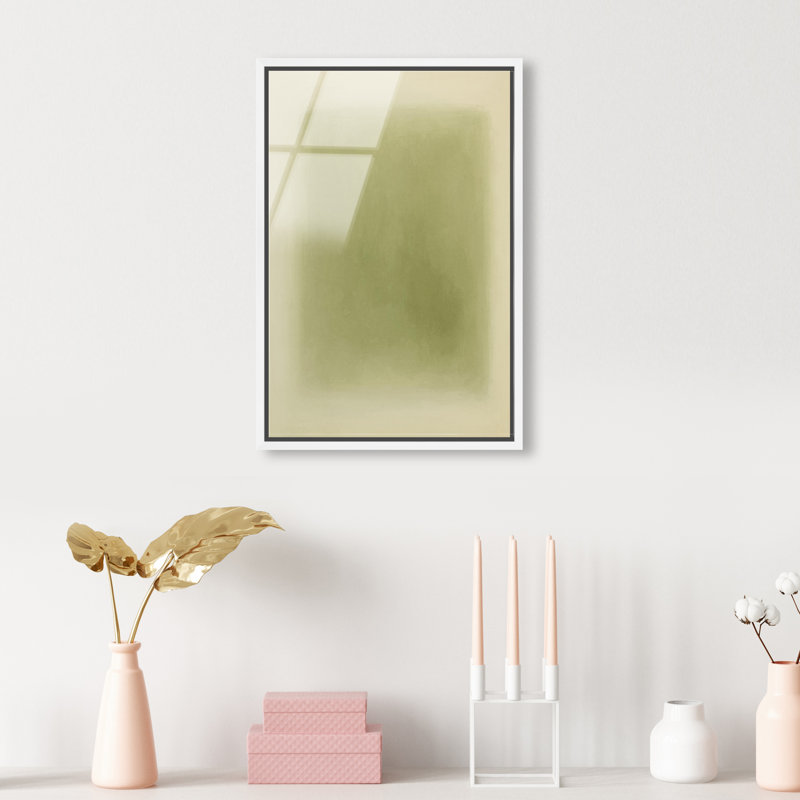 Calming Green by Oliver Gal, 16" H x 11" W, White Floater Frame