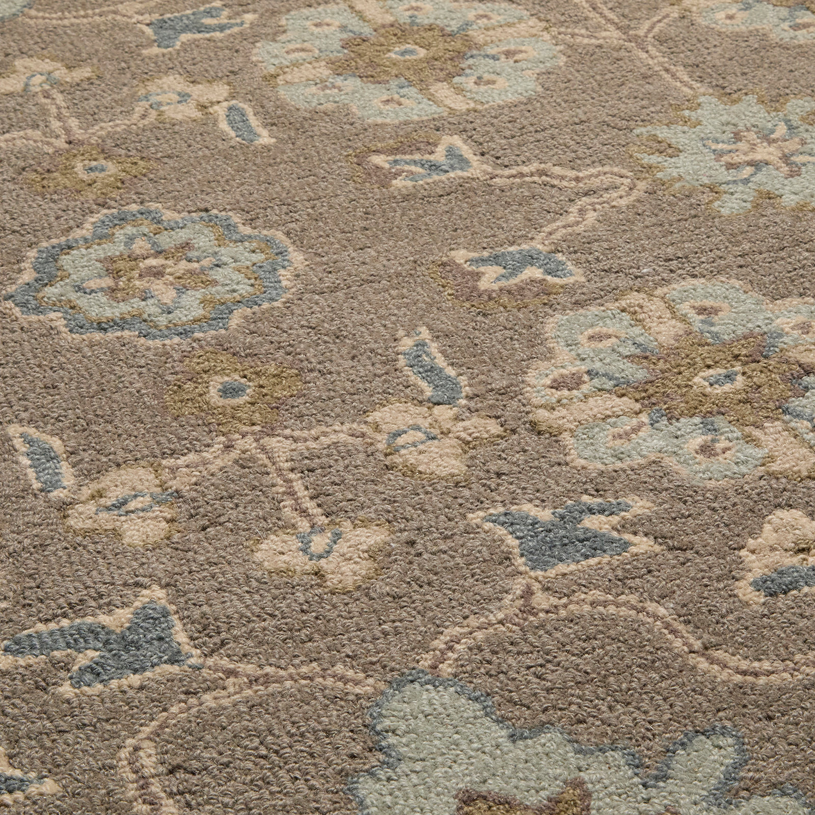 Tansy Gray Handmade Wool Oriental Rug, Rectangle 8' x 10'