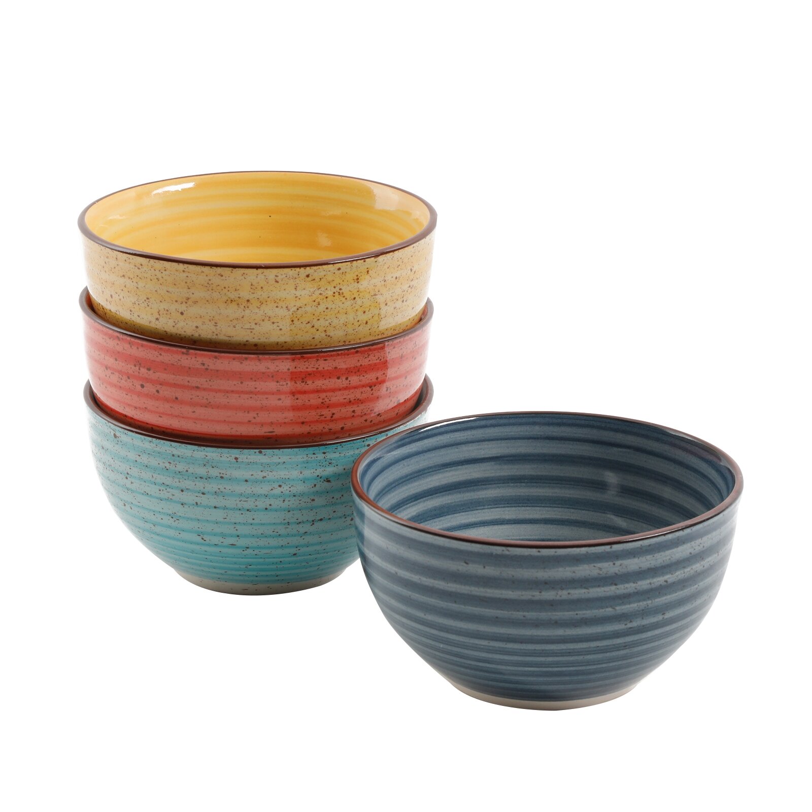 Gibson Home Nesting Bowl Set, Multi-Color, Pad Print, Decorated, Fine Ceramic, 3 Piece
