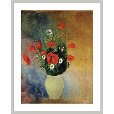 «Poppies and Daisies» par Odilon Redon, impression giclée sur cadre