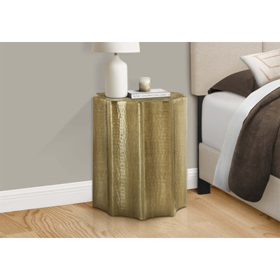 Table d'appoint tambour polyvalente en métal, idéale pour le salon ou la chambre à coucher avec un décor contemporain et moderne