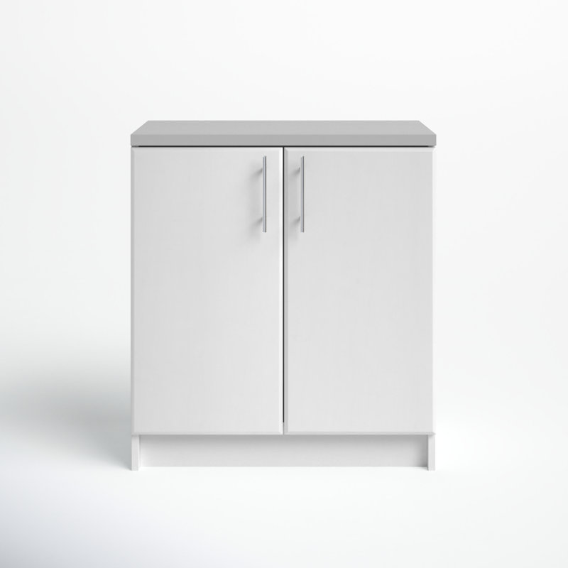Watse Single 32" Wide Base Storage Cabinet with 1 Adjustable Shelf, Storage Cabinet with doors, Bathroom Cabinet 18" D x 32" W x 36" H, White
