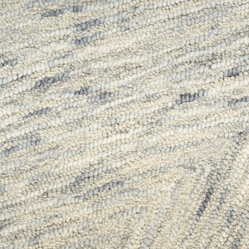 Pure Angles Outdoor Hand Tufted Abstract Area Rug in Gray/Ivory, Rectangle 8'6" x 11'6"