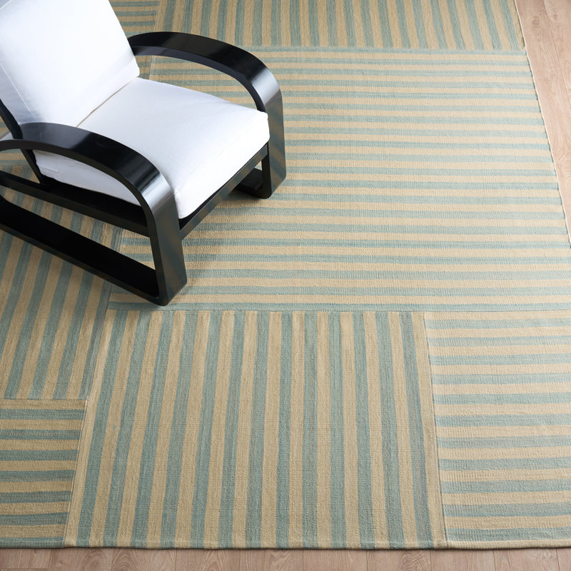 Ralph Lauren Canyon Stripe Patch Wool Striped Rug, Rectangle 6' x 9'