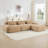 L-Shaped Corduroy Cloud Sectional Sofa With Ottoman-381968707