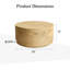 Table basse d'extérieur en oxyde de magnésium 28 po avec surface texturée aspect bois, ronde, chêne naturel-1165715089-1165715090