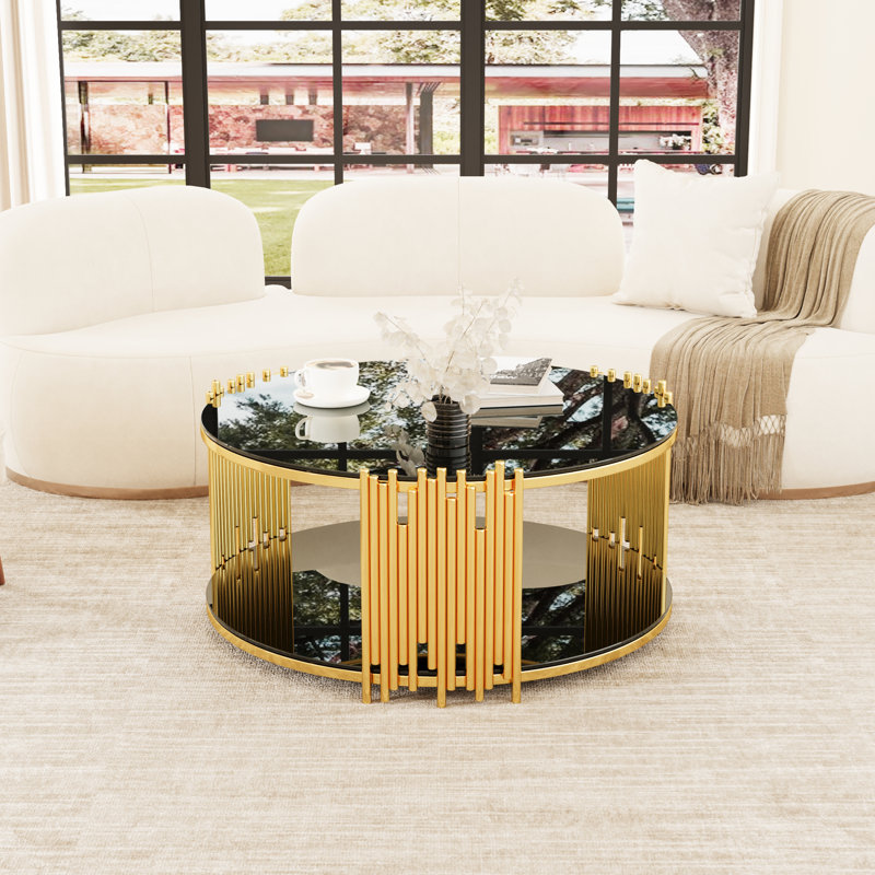 Table basse circulaire en acier inoxydable
