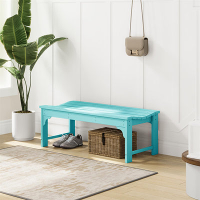 Weatherproof Poly Lumber Backless Bench, for Entryway, Front Porch, and Garden Seating by Red Barrel Studio