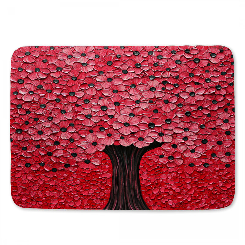 Tapis de bain fleurs, L 24 po