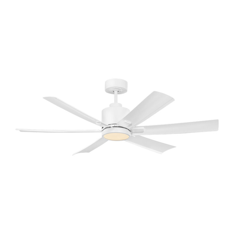 Generation Lighting Fan Teasley Indoor Ceiling Fan with Threaded Downrod, Matte White ABS blades and Handheld Remote