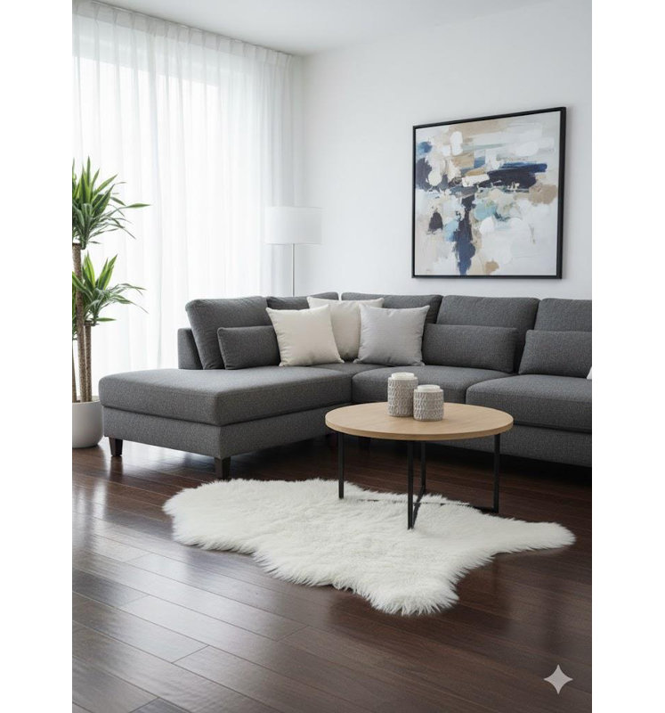 Solid Colour Faux Fur 60cm X 90cm Area Rug