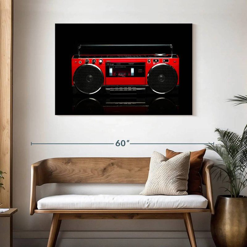 Abarca Retro Red Boom Box, 30" H x 45" W
