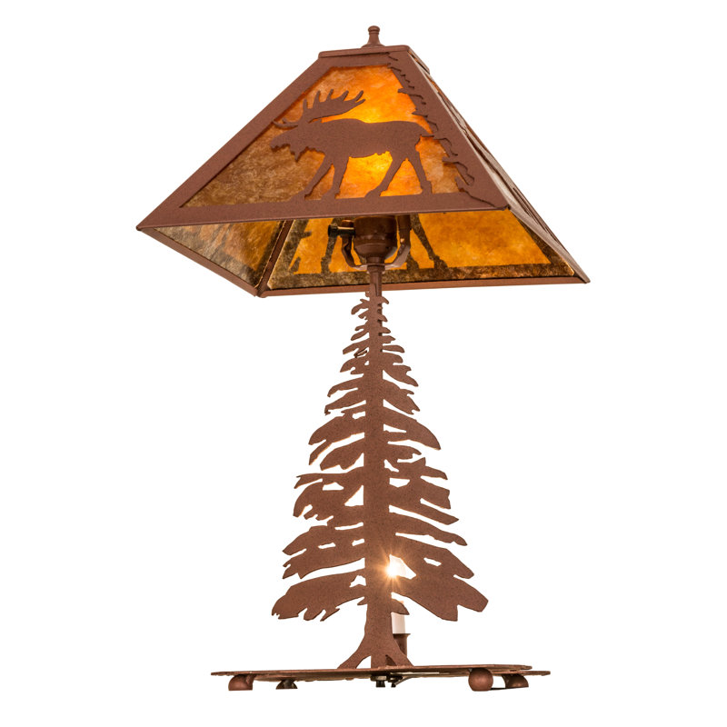 Rustic Lodge Table Lamp, Amber