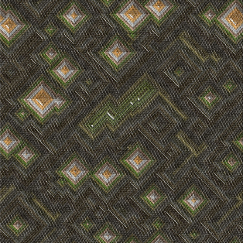 Tapis à motif géométrique vert, Carré 5 pi