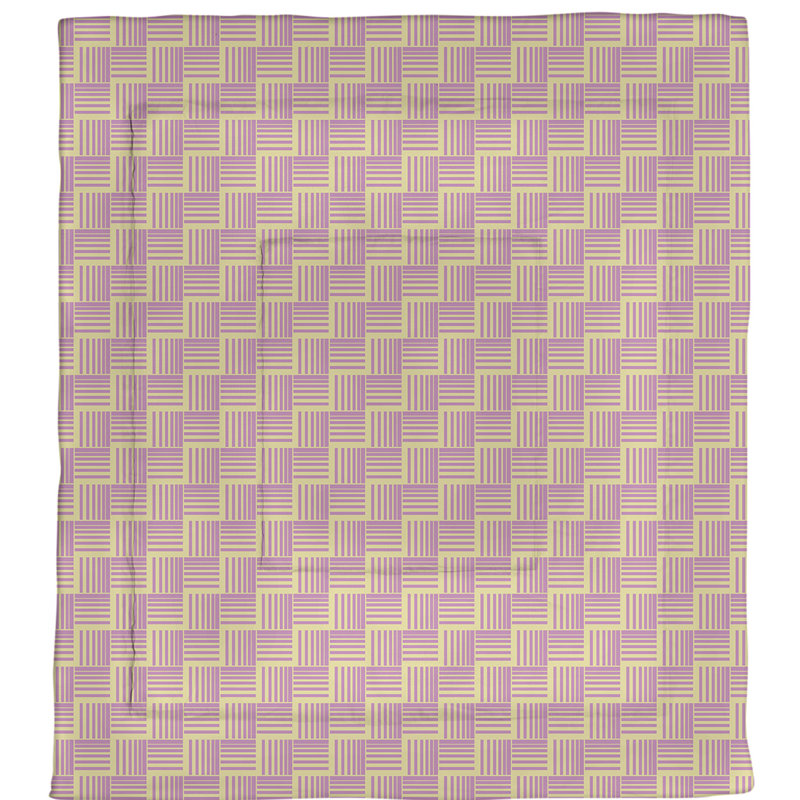 Édredon réversible en microfibre Dana Strider, Édredon simple, Jaune / rayé rose