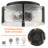 Farmhouse Ceiling Light Fixture 3-Light Black Ceiling Light with Textured Glass Drum Shade-1766980678