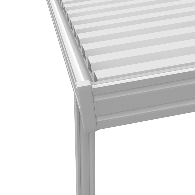 Auvent de terrasse en pente   , L 144 po x P 96 po, Blanc