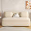 Canapé-lit causeuse 100% polyester beige-1139710392