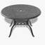 Ensemble de 7 pièces de mobilier de patio en aluminium coulé avec coussins bleus