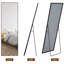 Aluminium Rectangle Freestanding Makeup / Shaving Mirror