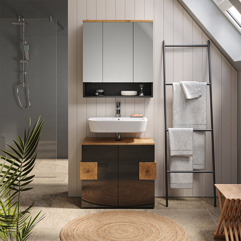 Birbal 2 Piece Bathroom Furniture Suite with Mirror