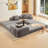 107'' Cloud Sofas, L-Shaped, 7-In-1 Corduroy Modular Sectional Sofa,Upholstered , No Assembly , Diy ,Folding Convertible Out Sofa Bed,Side Pocket,4-Seat