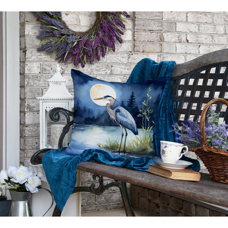 Coussin Blue Heron, Carré 18 po