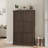 Shoe Cabinet with 3 Flip Drawers, Large Fluted Storage Cabinet with Adjustable and Removable Shelves, Modern Freestanding Narrow Shoe Organizer for Entryway, Hallway-157526574