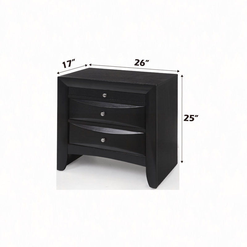 Table de chevet élégante avec 2 tiroirs spacieux, rangement de 20 po x 14 po