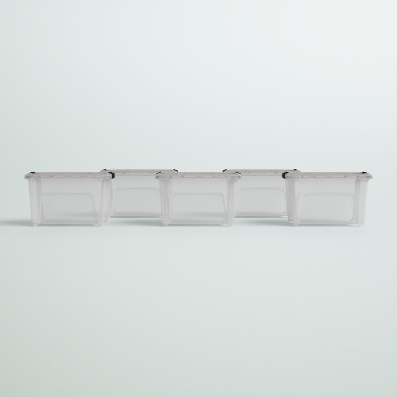 54 Qt./13.5 Gal. Plastic Storage Box with Latching Lid in Clear, 19, 9.625"H x 12.375"W x  15.375"D