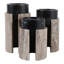 Bougeoirs bicolores en marbre pour la décoration intérieure - Supports pour chandeliers piliers, pour table intérieure ou extérieure - Lot de 3, 23 cm, 20 cm, 20 cm, noir et ivoire