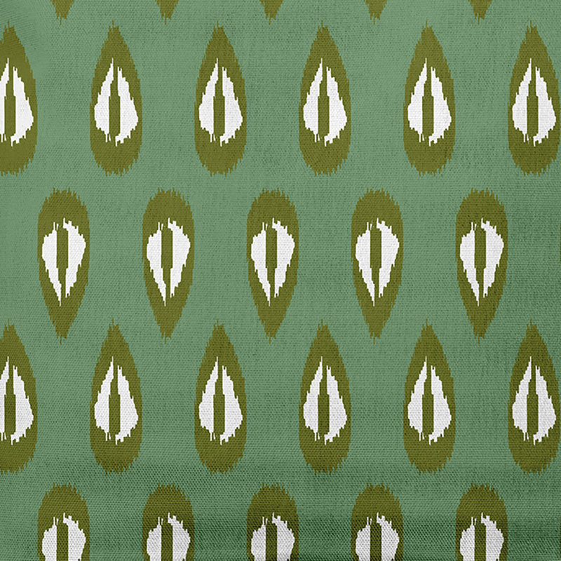 Coussin décoratif intérieur / extérieur Happy Hippy Ikat Tears, 20 po x 20 po, Vert