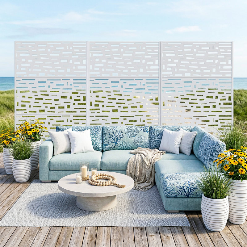 Panneau de clôture de jardin autoportant en métal, 72 po H x 47 po L, pour patio, balcon et piscine, offrant une intimité optimale.