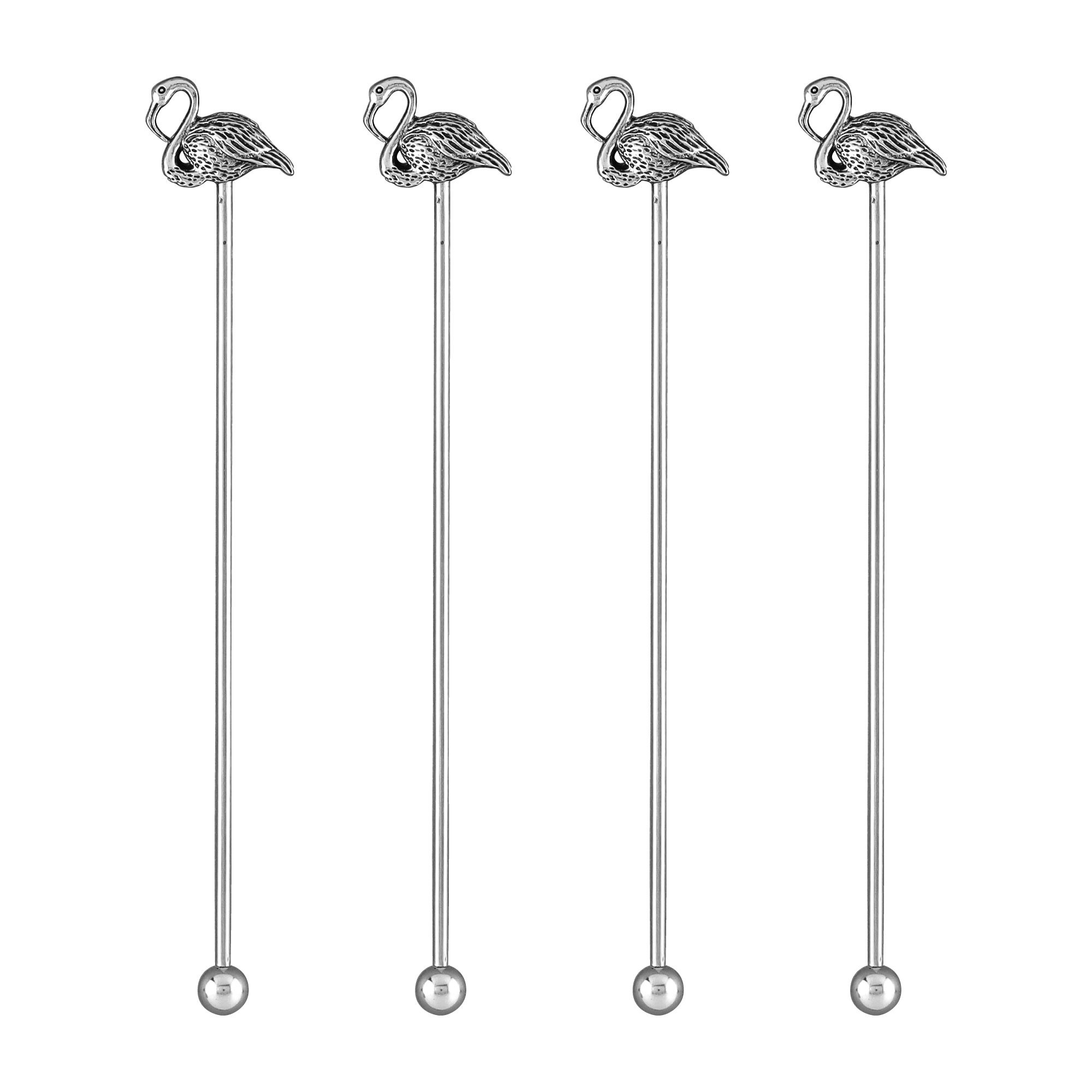 Stainless Steel Flamingo Drink Stirrers Reusable Swizzle Stick