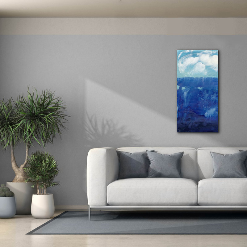  «Deep Blue 1» par Alicia Ludwig, art mural sur toile, H 40 po x l 20 po