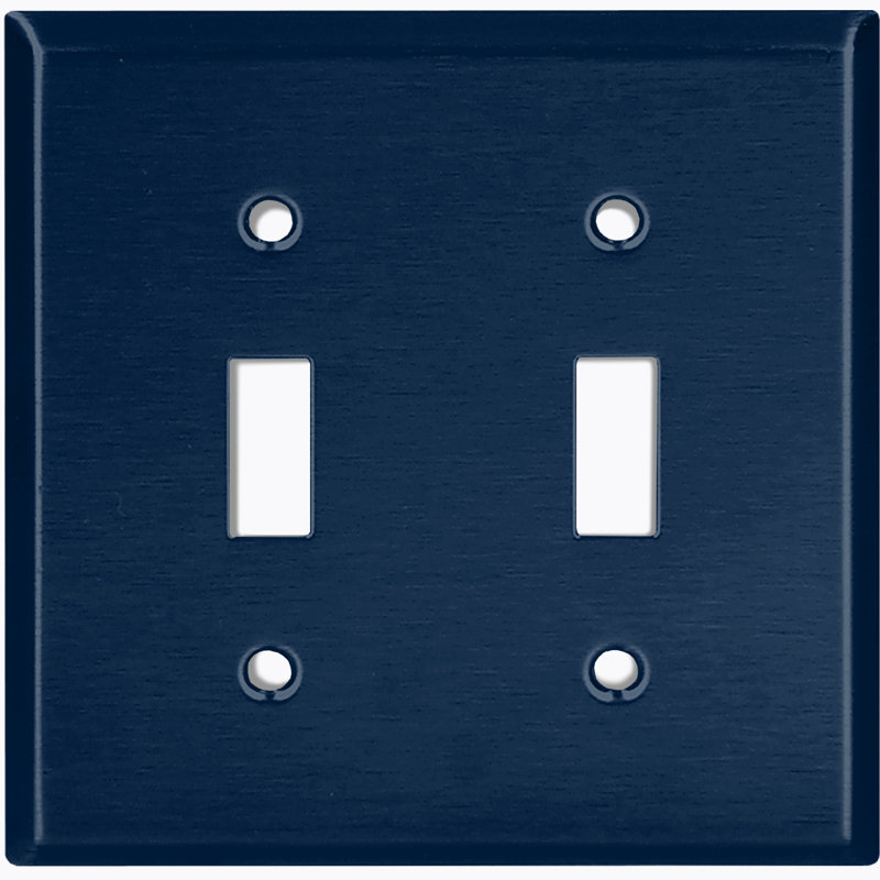 No Subject 2 - Gang Toggle Light Switch Standard Wall Plate, Navy