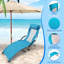 Chaise de plage pliante basse avec repose-pieds pour adultes 265Lbs Chaise de plage à haut dossier portable avec porte-gobelet Léger pour l'extérieur-1461511319