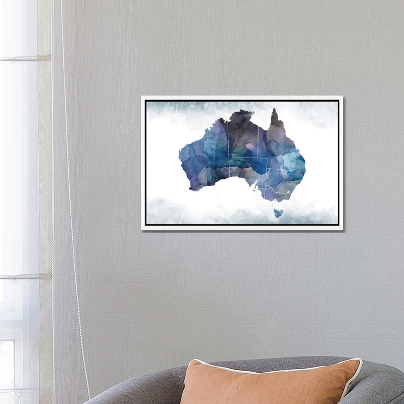 Sydney Pastel Skylines by WallDecorAddict - Floater Frame Gallery-Wrapped Canvas Giclée on Canvas, 66.04 cm H x 45.72 cm W