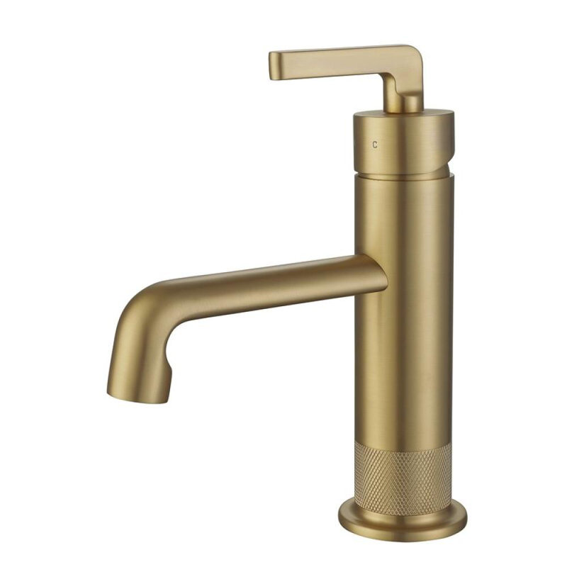 Robinet de salle de bain monotrou de luxe, Or brossé