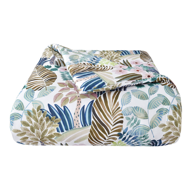 Rockaway Tropical Blue and Green Floral Twin Comforter Set