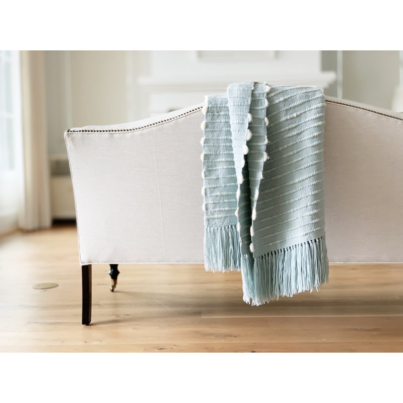Pampa Hand Woven Throw Blanket, Seafoam