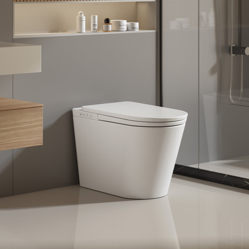 Elongated Smart Toilet 1.34 GPF In White Seat With Auto Open/Close, Auto Flush And Heated Seat