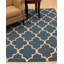 Tapis bleu foncé en laine touffeté à la main Durrant-29974282