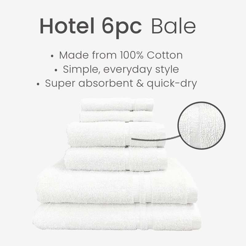 Chilson Essentials 6 Piece Towel Bale Set, White