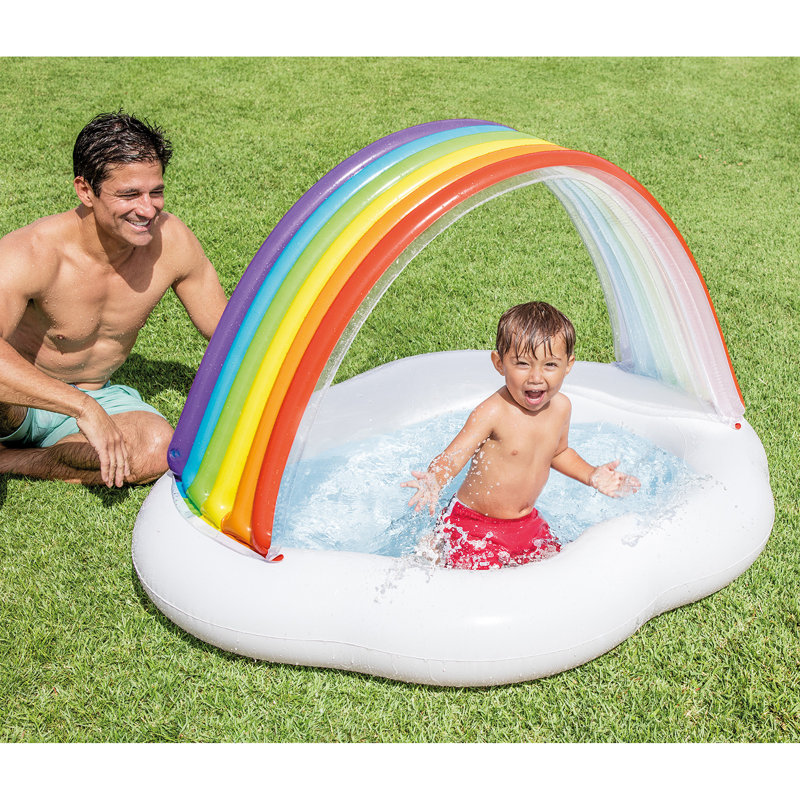 Intex 57141Ep Rainbow Cloud Outdoor Baby Pool For Ages 1-3 Years Old Toys & Inflatables