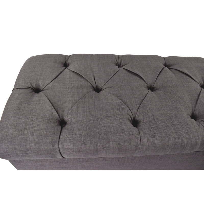 Banc de rangement pour chaussures Aliana, H 18 po x l 18,5 po x P 53 po, Gris foncé